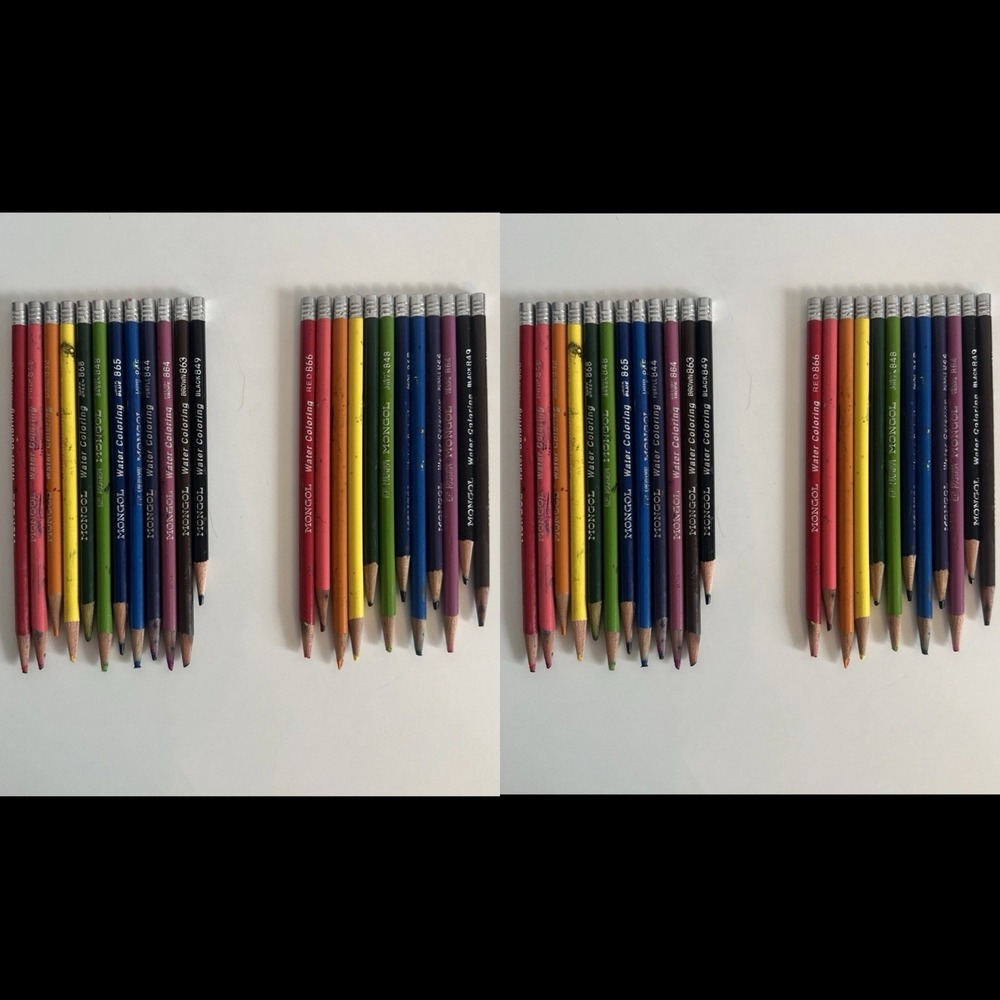 SET 48 Eberhard Faber MONGOL Colored Water coloring Paint Pencils Set VTG